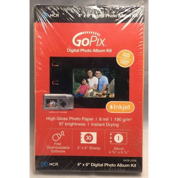 GoPix Digital Photo Album Kit 30 4" x 6" Sheets & Free Downloadable Software - Picture 1 of 2